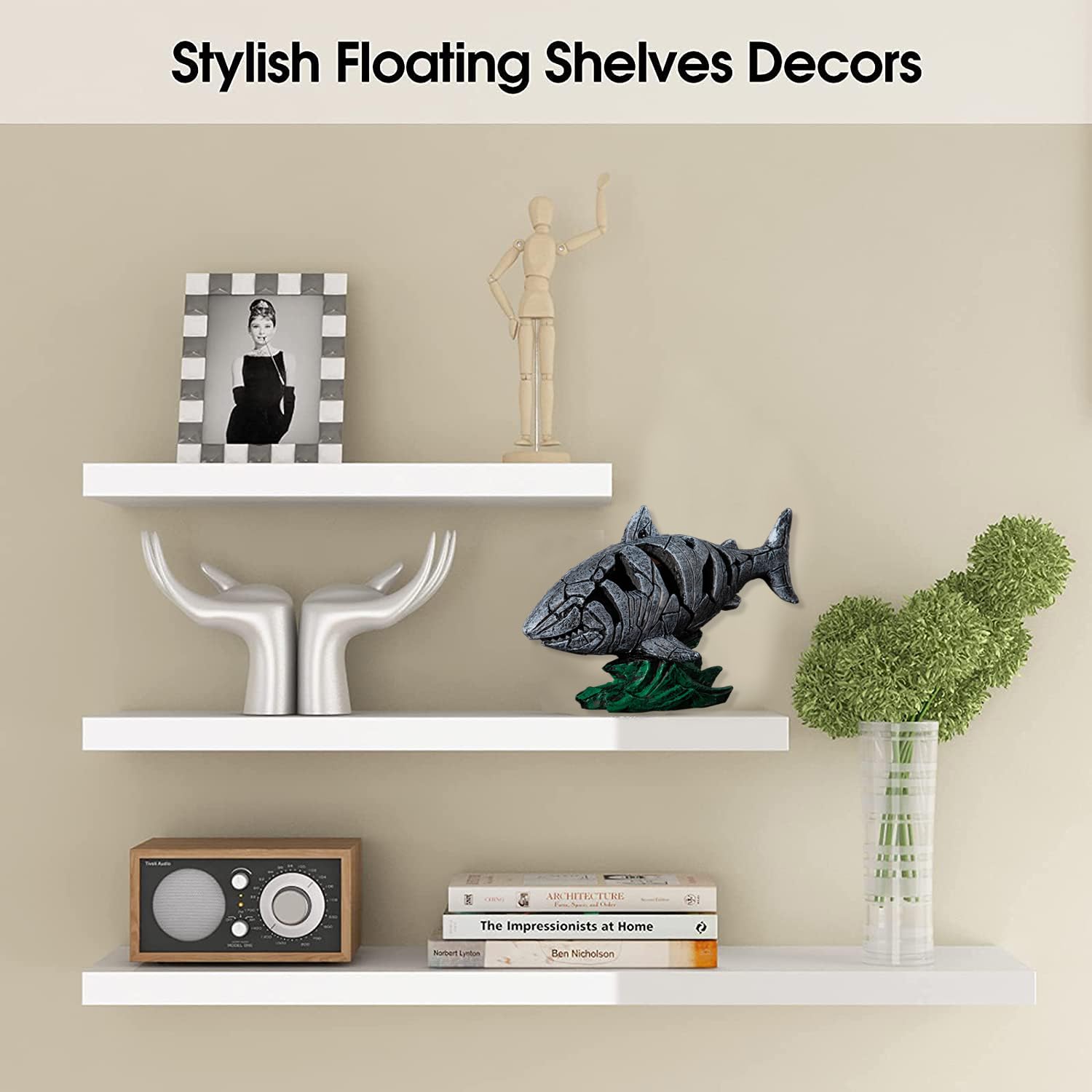 Amazon.co.jp: BZZJDECOR サメ像彫刻装飾 顎 動物のセンター