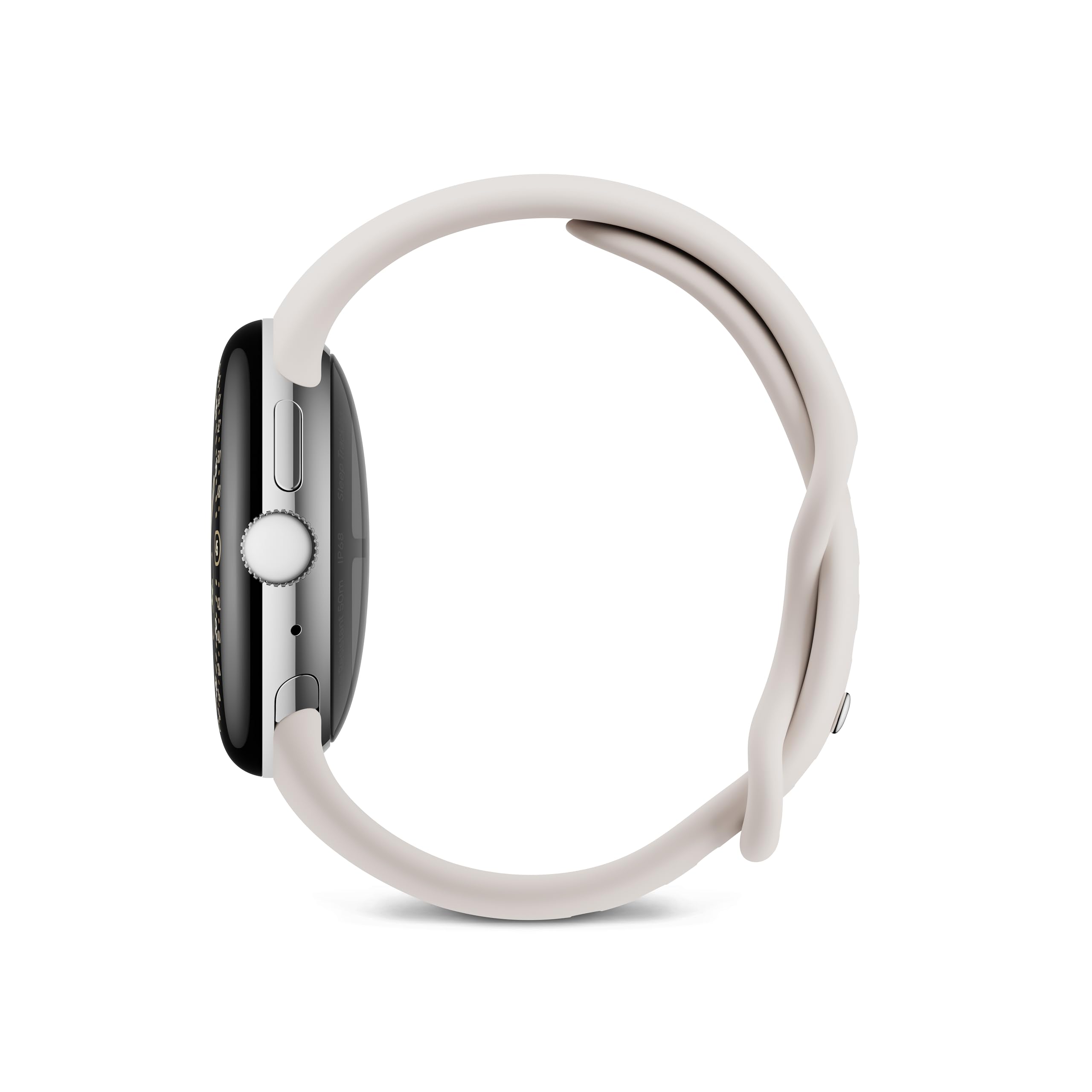 Google Pixel Watch 4 (41 mm) - Smartwatch Android con tracker per fitness e benessere, e assistente virtuale Gemini - Cassa in alluminio argento lucido - Cinturino sportivo grigio creta - Wi-Fi