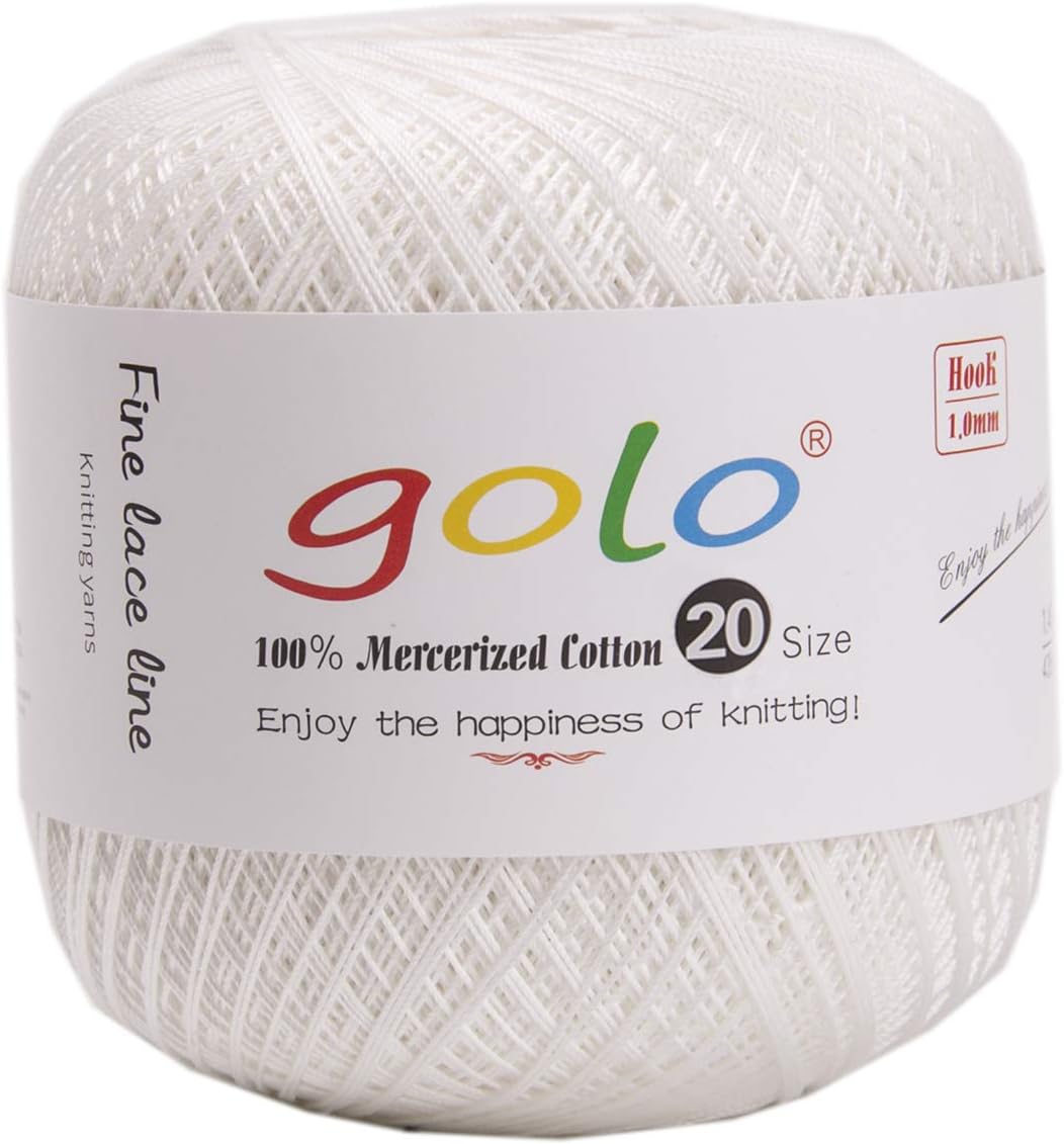 golo Crochet Thread Size 20 Milky Yarn 802 Crochet Yarn for Tatting 802