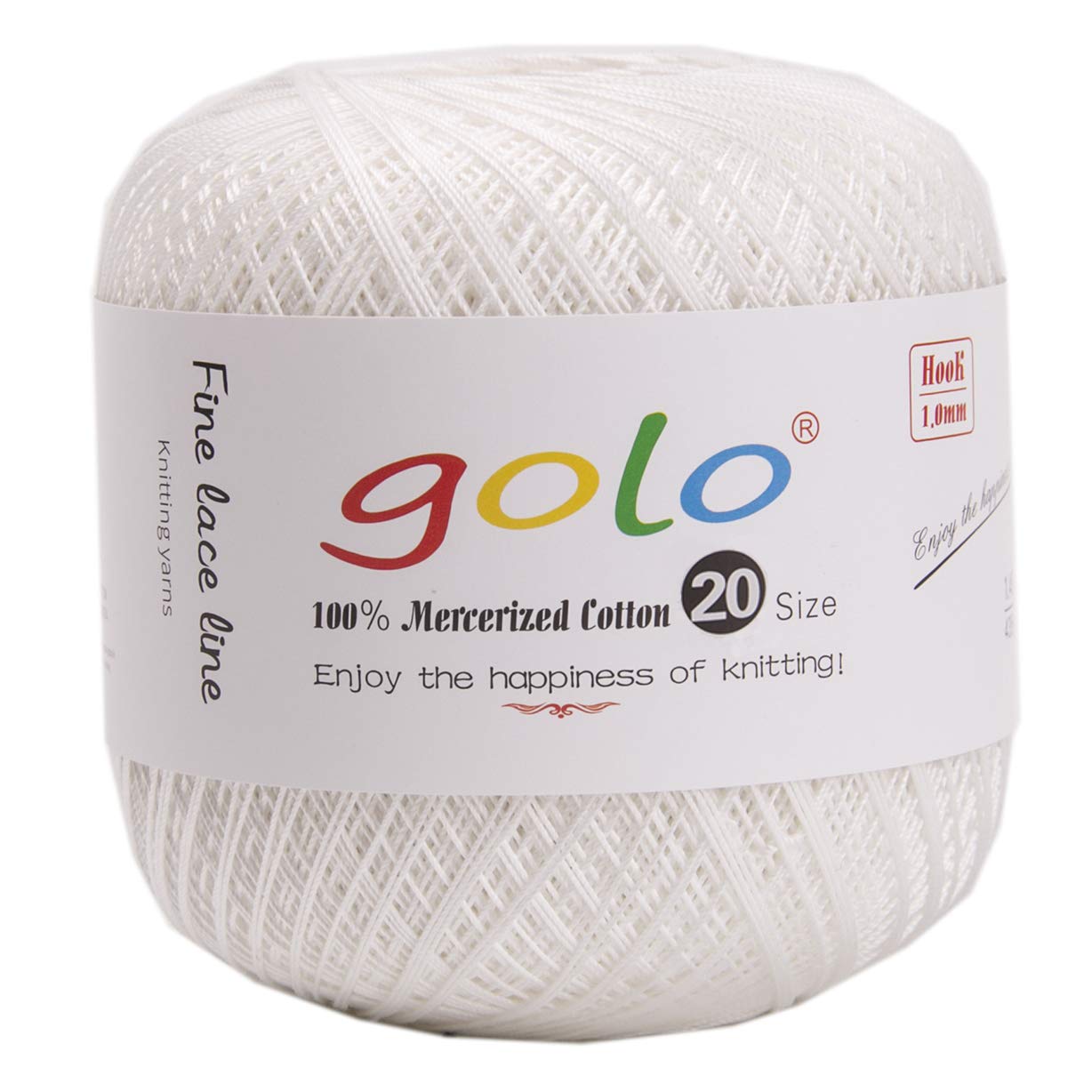 golo Crochet Thread for Begingers Size 20 Milky White Crochet Yarn