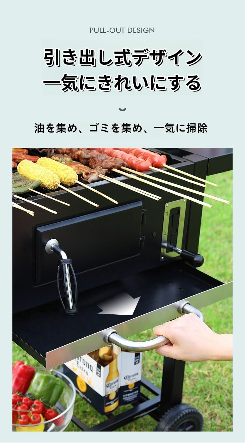 Amazon | TVT 炭火焼き 中型 BBQグリル 温度計付き 通気口付き 蓋付き 