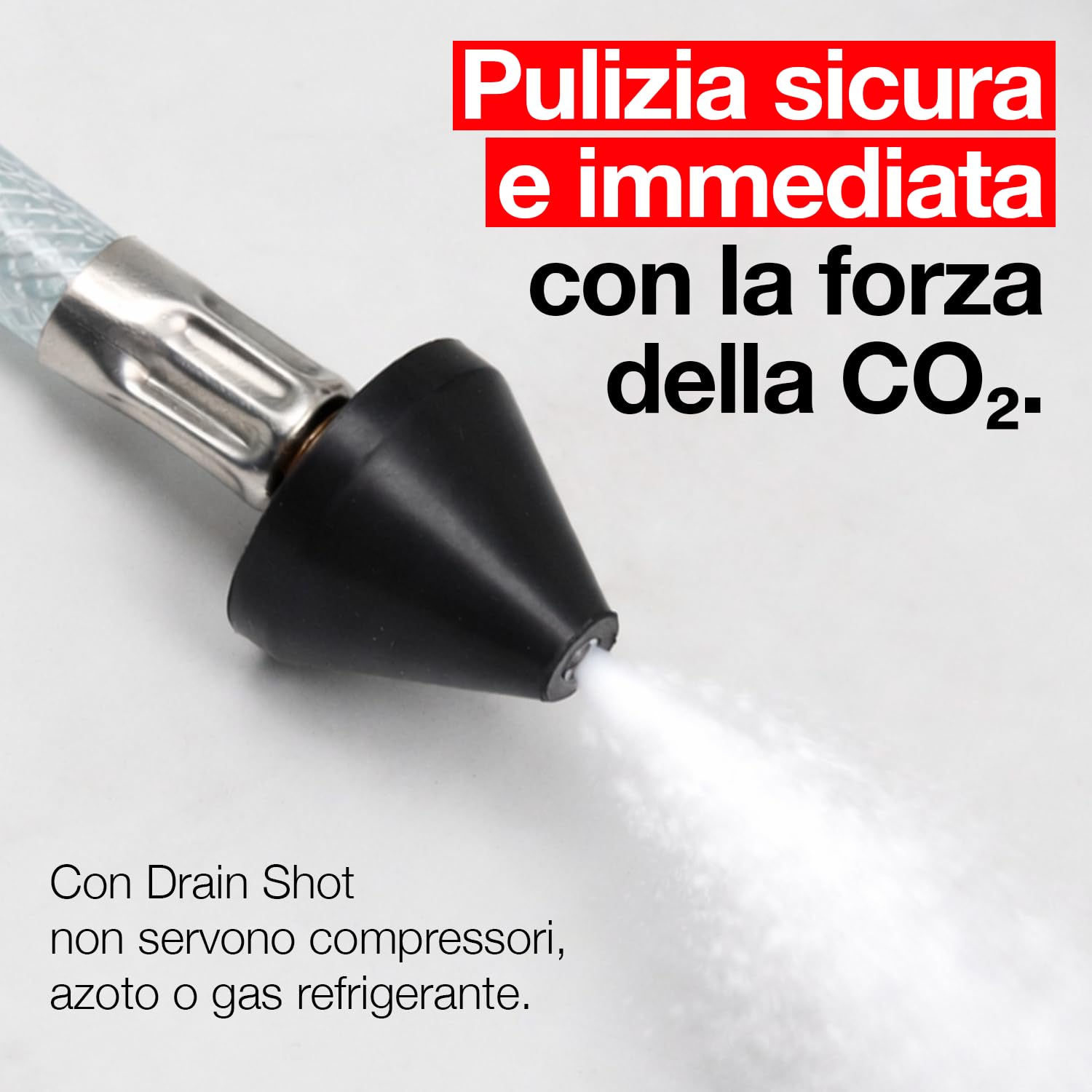 Errecom Drain Shot, Pistola Pulizia Scarico Condensa Climatizzatori – Professionale, Leggera e Portatile sblocca gli scarichi condensa ostruiti, Cartuccia CO2 da 16 g inclusa
