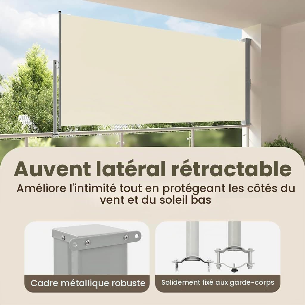 vidaXL Auvent latéral rétractable de Patio 160 x 300 cm Blanc cassé