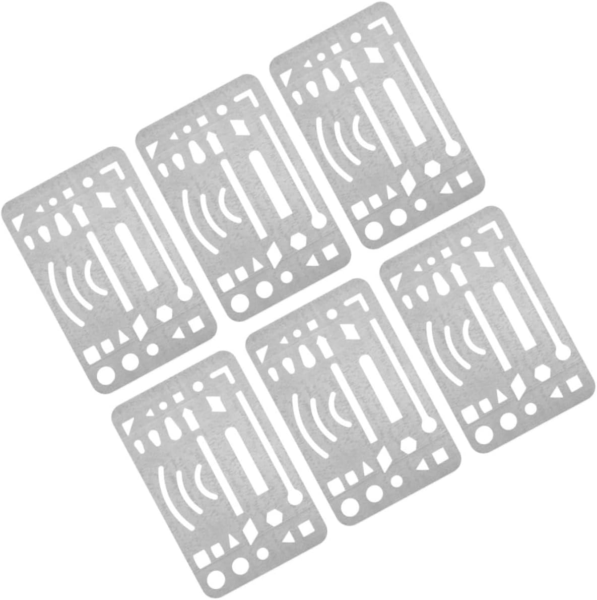 DOITOOL 6Pcs Stainless Steel Eraser Shield Drawing Drafting Tool Portable Reusable for Artists Beginners Crafting and Engineering Designs