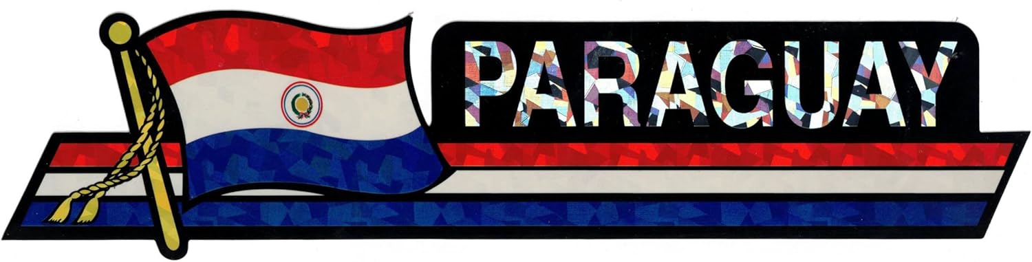 Pack of 24 Paraguay Flag 3"x12" Reflective Decal Bumper Sticker DCX-185