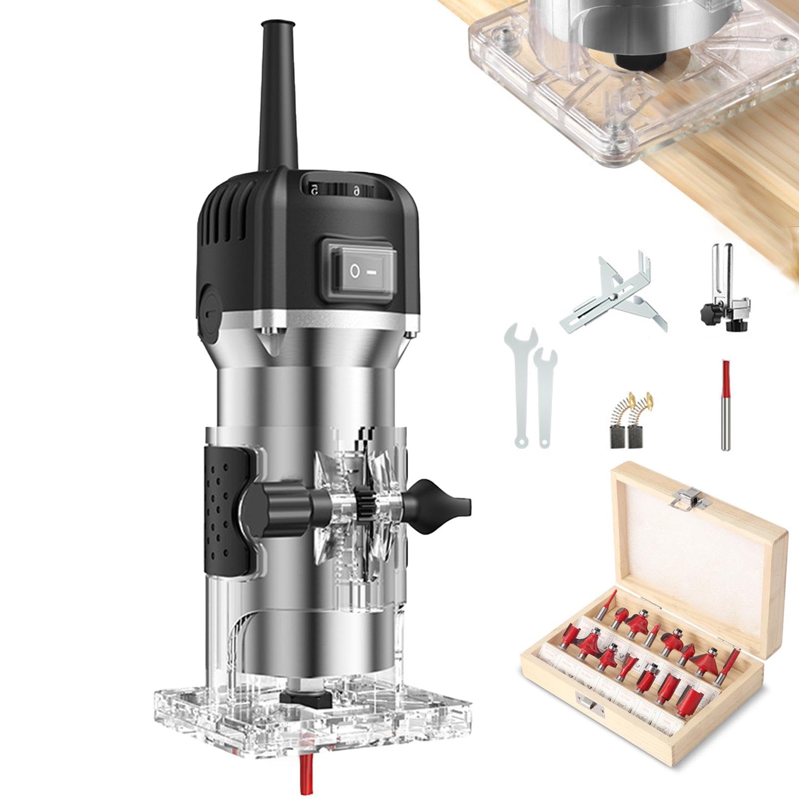 Router de palma, enrutador de carpintería 220V Trimmer de madera eléctrica