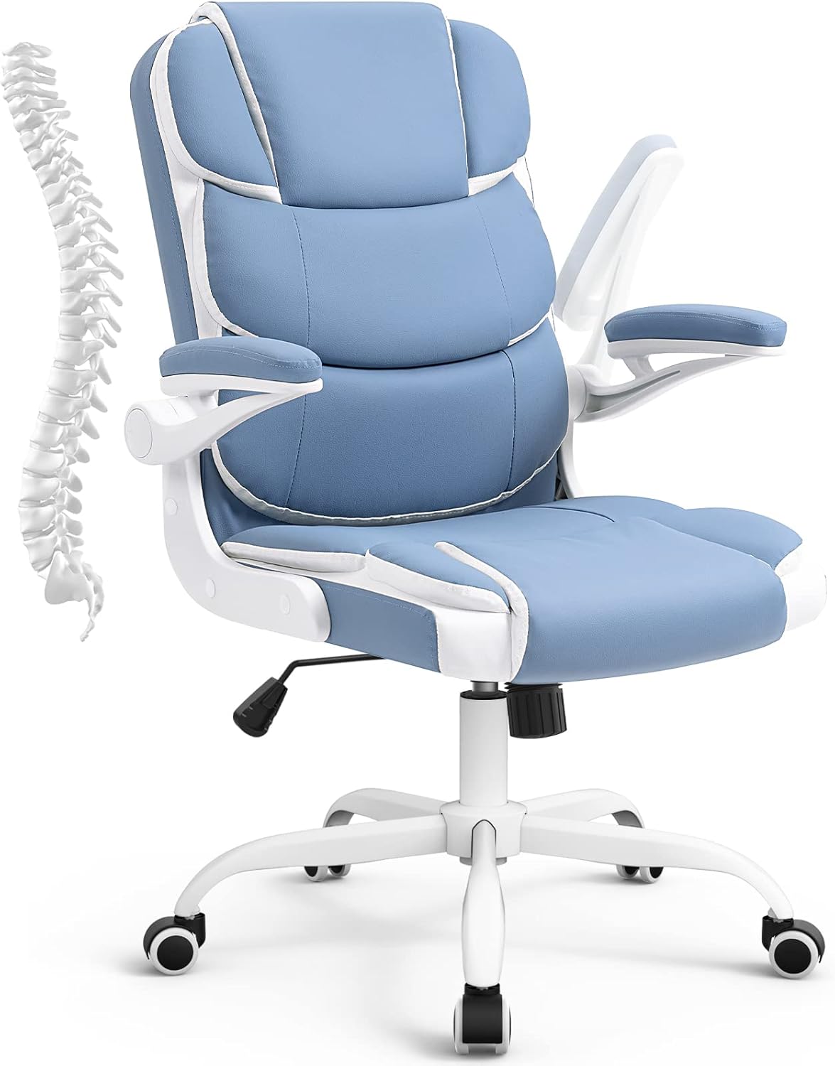 SkyFlex Blue Ergonomic Office Chair with Rolling Base