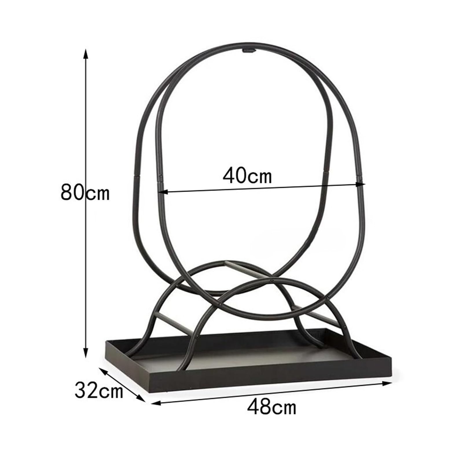 Portalegna Da Esterno Porta tronchi da terra in ferro battuto nero | Con divisorio for esposizione di legna da ardere for esterni for giardino domestico