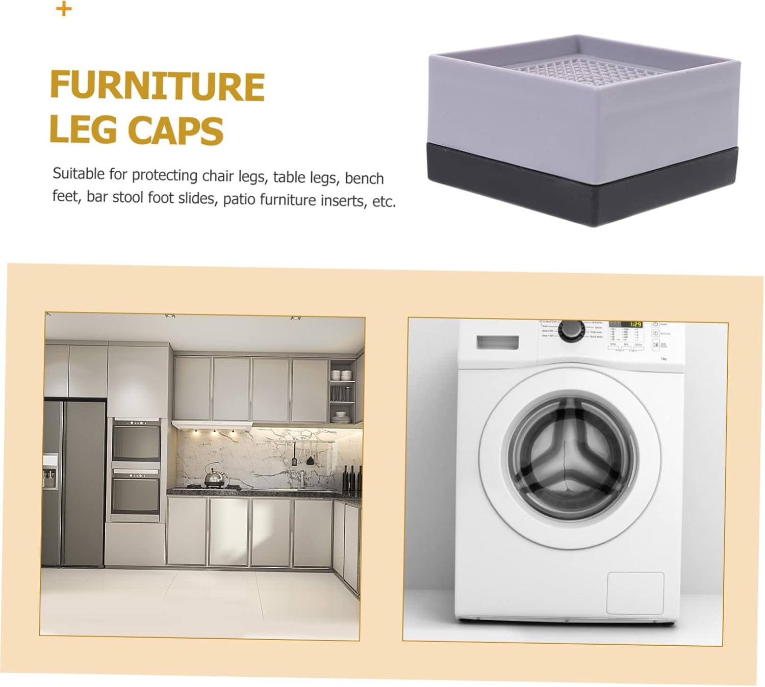 8 Pcs Heavy Duty Bed Risers Plastic Furniture Risers for Couch Sofa Table Heightening for Washing Machines and Refrigerators