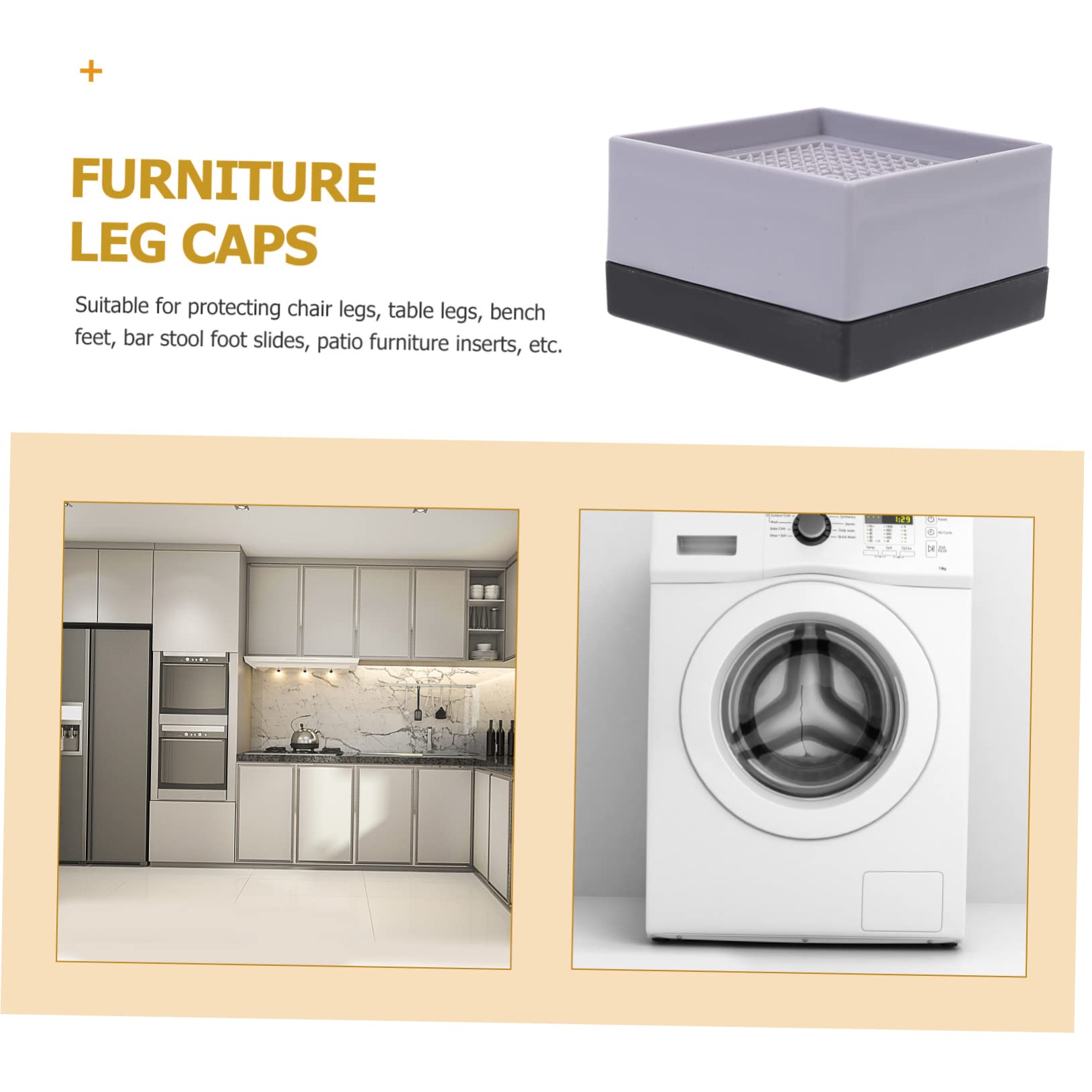 HONMEET Unique Design Plastic Bed Risers 8 Pcs for Furniture Heightening Reducing Vibration and Noise