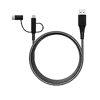 Vista 1 de Classy Chargers Cables de carga universales de nailon 3 en 1 para iPhone, Android y más Cable Lightning certificado de 6 pies, tipo C, micro USB