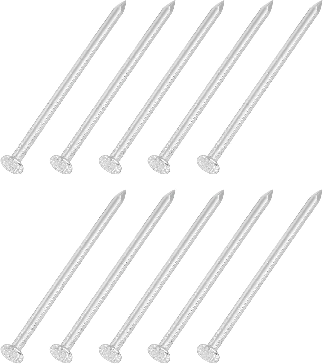 uxcell 100Pcs Small Hardware Nails, 8D x 2-1/2" 304 Stainless Steel Round Head Nail Common Finishing Nail for Household Woodworking Picture Hanging DIY Projects, Silver