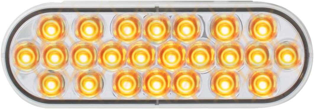 GG Grand General 78231 Oval Pearl Amber 24 LED Light, Clear Lens