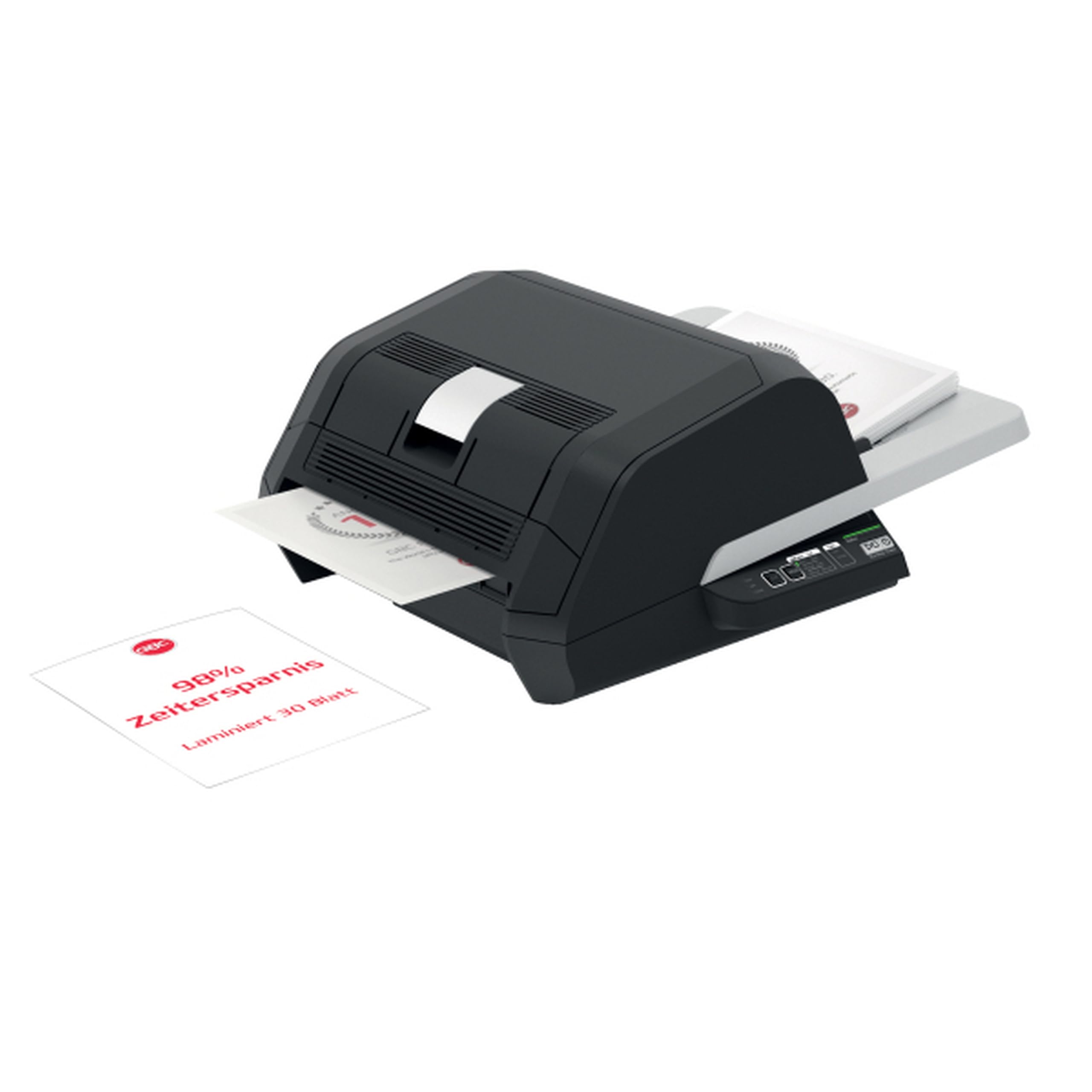 GBC Foton 30 - Plastificatrice a caldo da ufficio automatica A3, Plastistificazione facile veloce con bobine a cartuccia automatica, Nero, 4410011