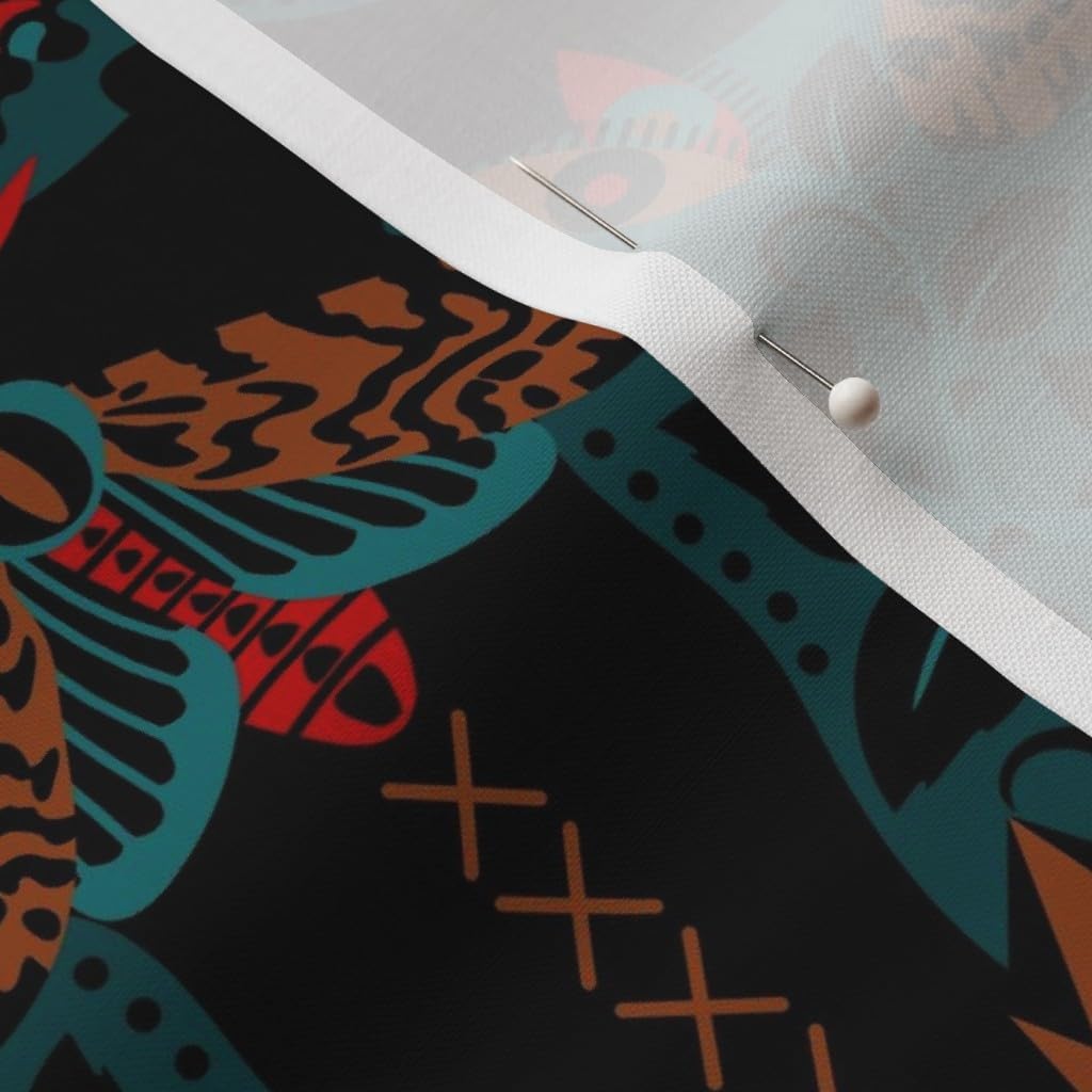 Spoonflower Fabric - Moth Mares Black Teal Goth Red Dark Printed on Petal Signature Cotton Fabric by The Yard - Sewing Quilting Apparel Crafts Decor