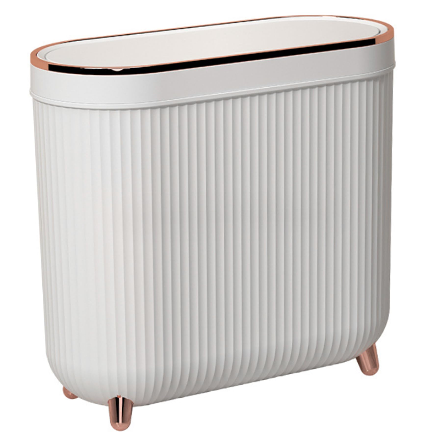 Cubo de basura estrecho de 12L para bano y cocina que oculta olores con tapa superior a presion