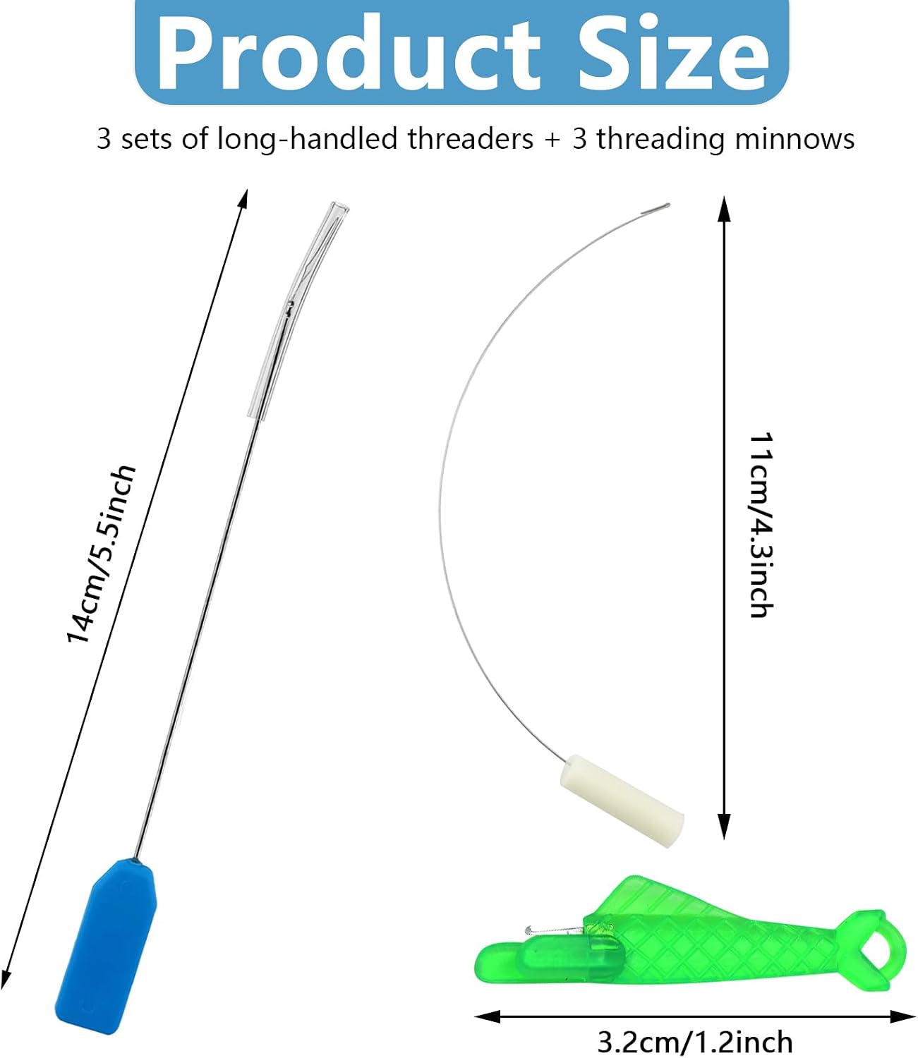 6 Pieces Serger Needle Threader Set with 3 Fish Type Needle Threader, Looper Threader & Overlocker Needle Threaders, Serger Needle Threading Tool for Sewing Machine Hand Stitching (9Pcs)