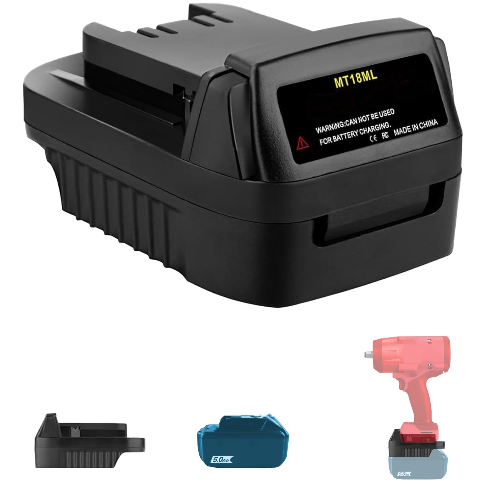 Adaptador de batería Milwaukee a Makita (para batería Makita de 18 V, funciona para herramienta M18)