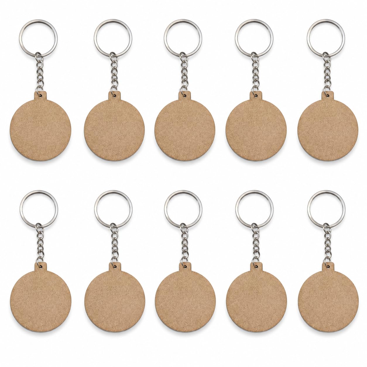 The Artisfy | MDF Keychain Base | Round 2x2 Inch (4mm Thick) | Pack of 10 | Wooden DIY Craft Key Rings for Lippan Art, Resin Art, Painting, Engraving & Custom Gifts-image-13