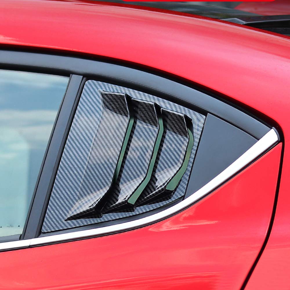 HIGH FLYING 2014-2018 for Mazda 3 M3 Axela Window Scoop Louvers Cover ABS 2PCS (Carbon Fiber Style)
