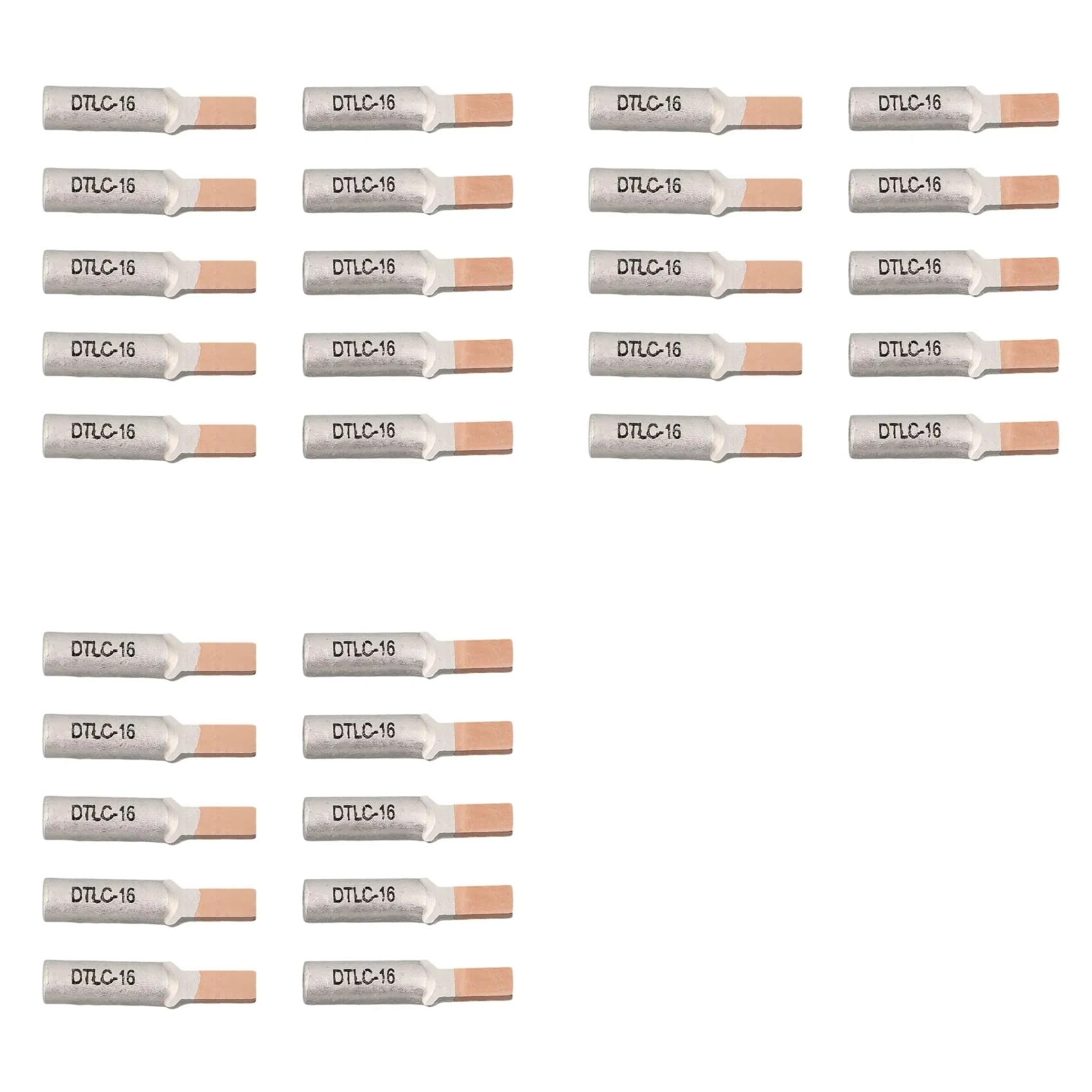 Jnchdghwa Silver 30Pcs Circuit Breaker Copper Aluminum Cable Terminal Electric Meter Wire Connector Bimetallic Cable Lugs Dtlc-16