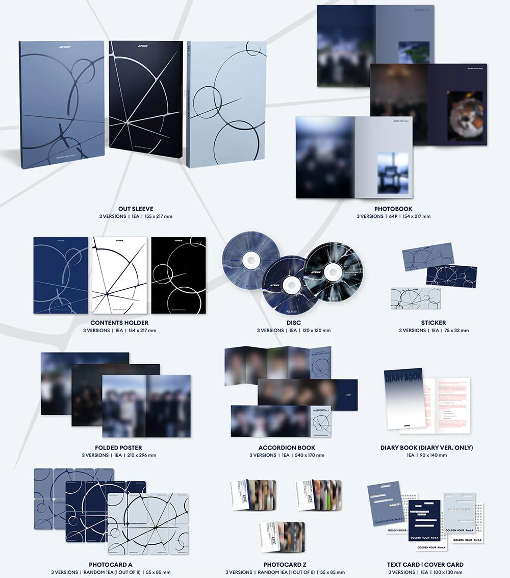 Amazon.com: ATEEZ GOLDEN HOUR Part.4 Album [Z Ver.] Photobook + CD