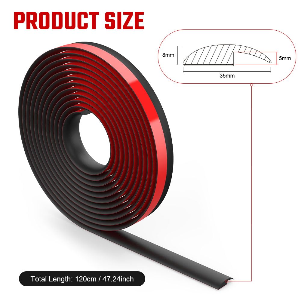 Flintronic Listwa przejściowa do podłóg laminowanych 1,2 m, Listwa dzieląca podłogę PVC, Listwa przejściowa, Samoprzylepna listwa progowa, Listwy progowe do drzwi do łączenia podłogi, Dywanu, 5 mm