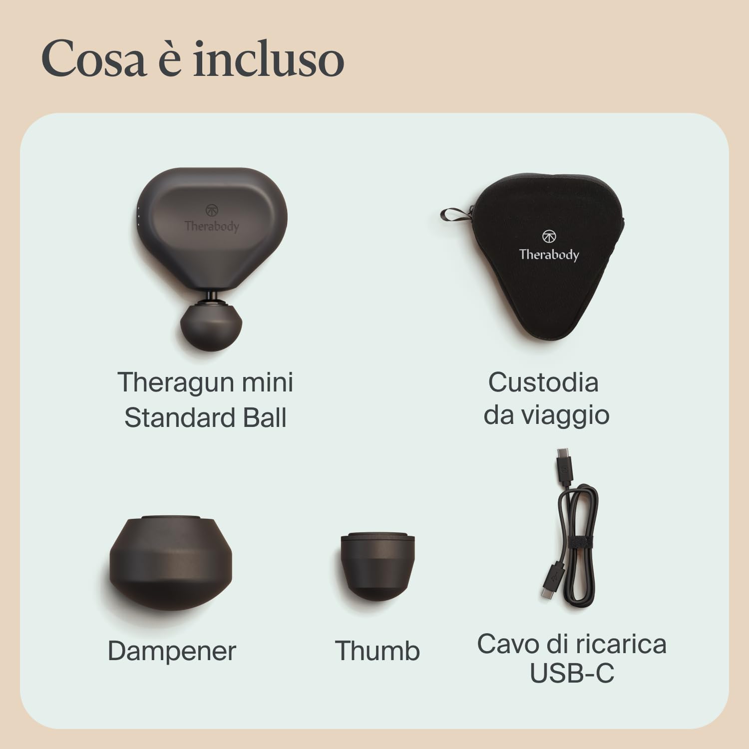 Theragun Mini di Therabody (3ª generazione) – Pistola massaggiante ultra portatile, ideale per i viaggi e per alleviare dolori e tensioni in modo rapido ed efficace ovunque tu sia – Nero
