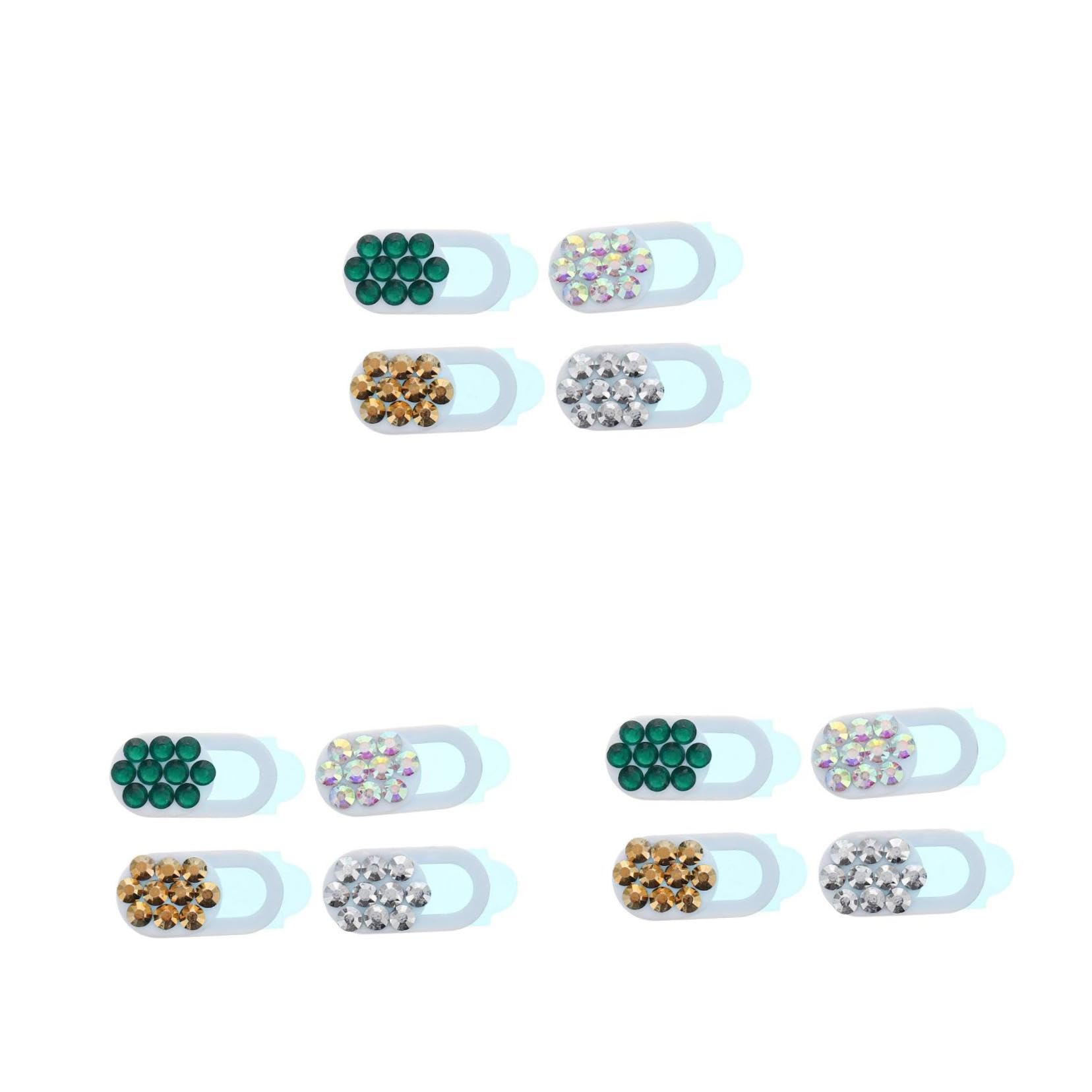 Uonlytech 12stücke Teiliges Webcam Cover Bunte Kameraabdeckung Aus Premium-material Für Laptop Smartphone Tablet Dekorativ Und Praktisch Schützt Ihre Privatsphäre Mit Rhinestone-design