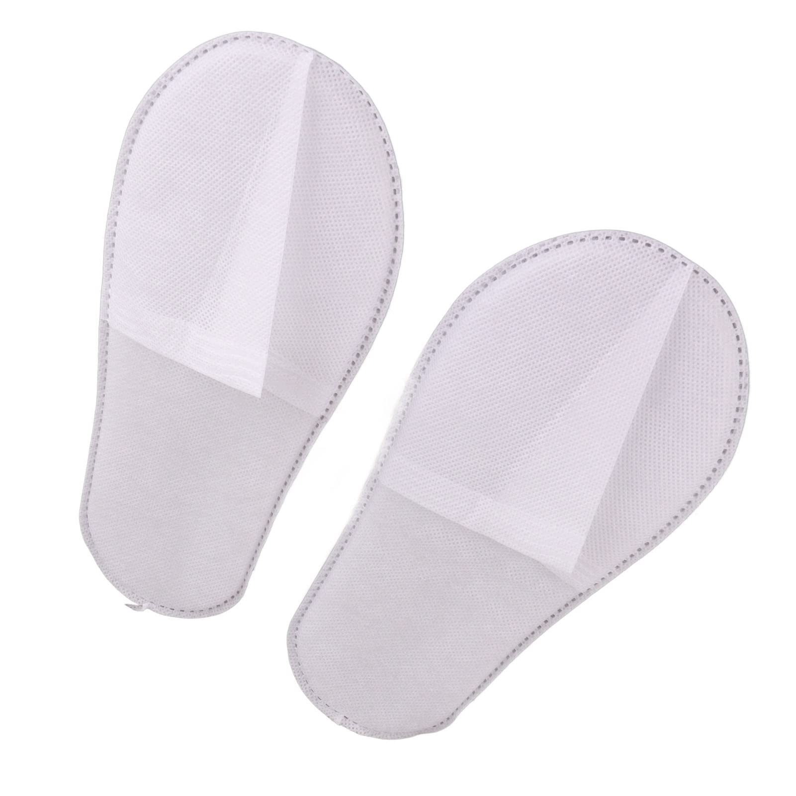Pantofole monouso portatili antiscivolo da 50 paia con suola addensata per ospiti di feste in hotel spa domestiche bianche (Lavagna in tessuto non tessuto da 3 mm)