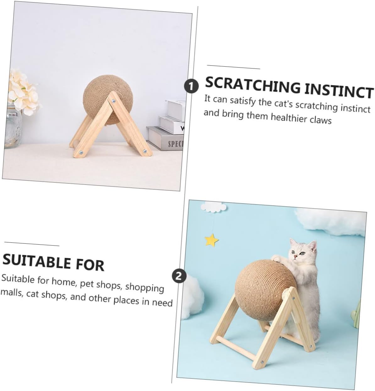 Interactive Cat Scratcher Toy Fun Cat Ball Scratch-Resistant Wear-Resistant Scratching Board