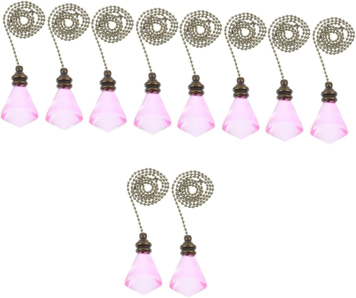 Gadpiparty 10pcs Decorative Beaded Extension Chain for Ceiling Fan Pulls Light Chain Adornment for Home Pendant Design for Living Room Bedroom and Dining Area
