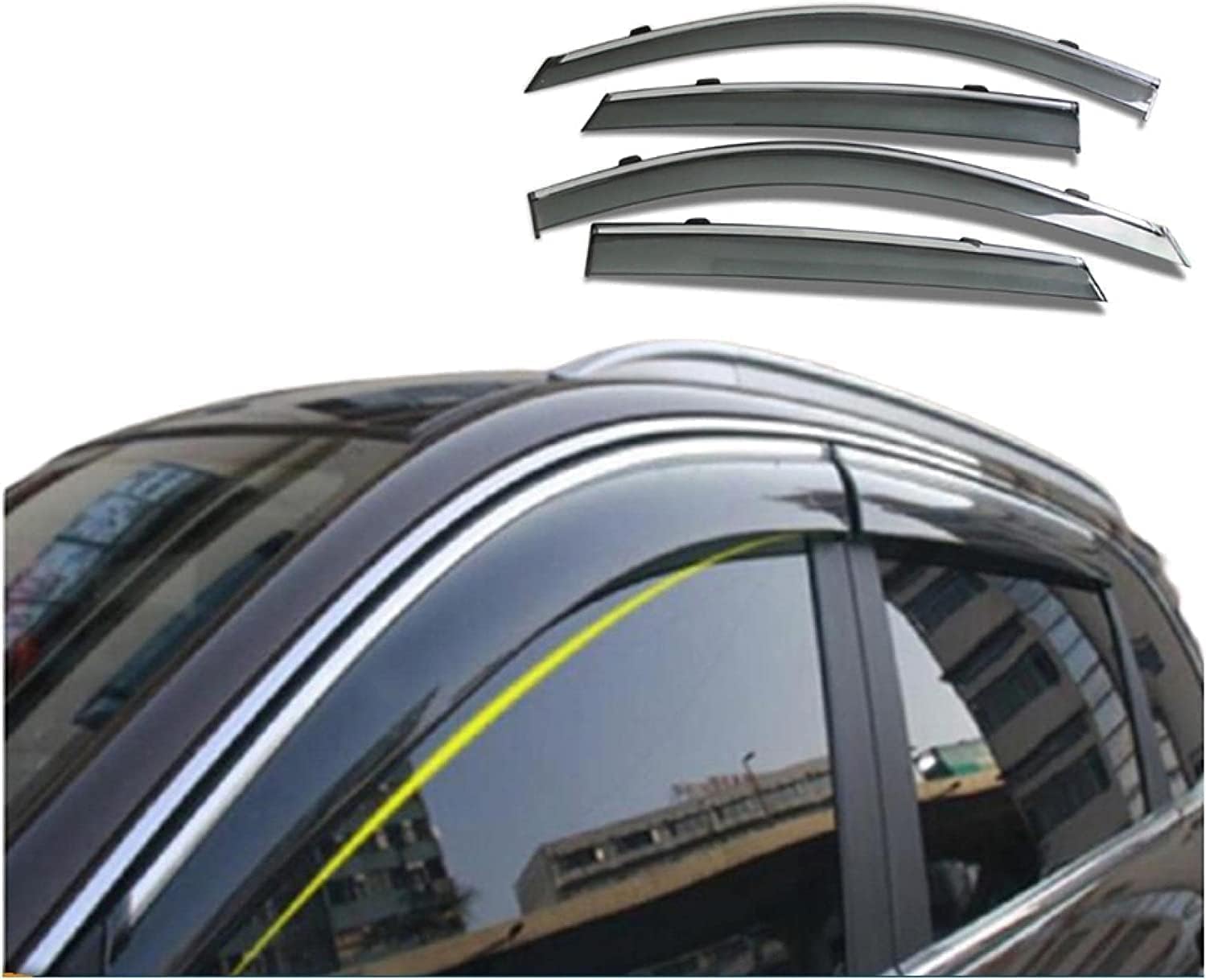 PANXUC Car Wind Deflectors for Ford Kuga Escape 2004-2011, Side Window Wind Rain Deflector Window Visor Sun Rain Guard Smoke Guards
