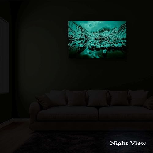 Miniatura 5 de Startonight Lienzo decorativo para pared, montañas nevadas, paisaje natural, foto de invierno, enmarcada de 24 x 36 pulgadas