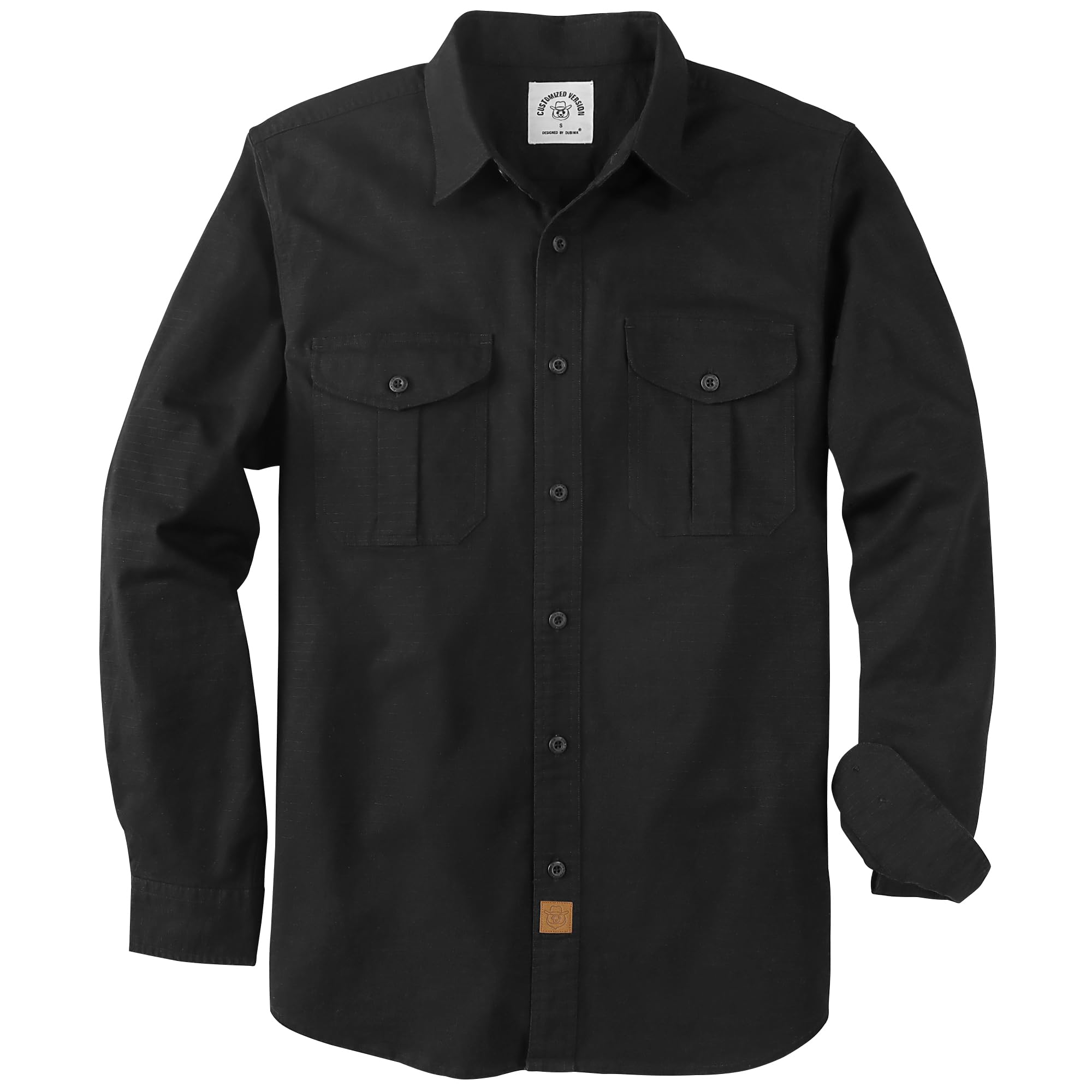 Dubinik® Canvas Long Sleeve Shirts for Men Button Up Work Shirt