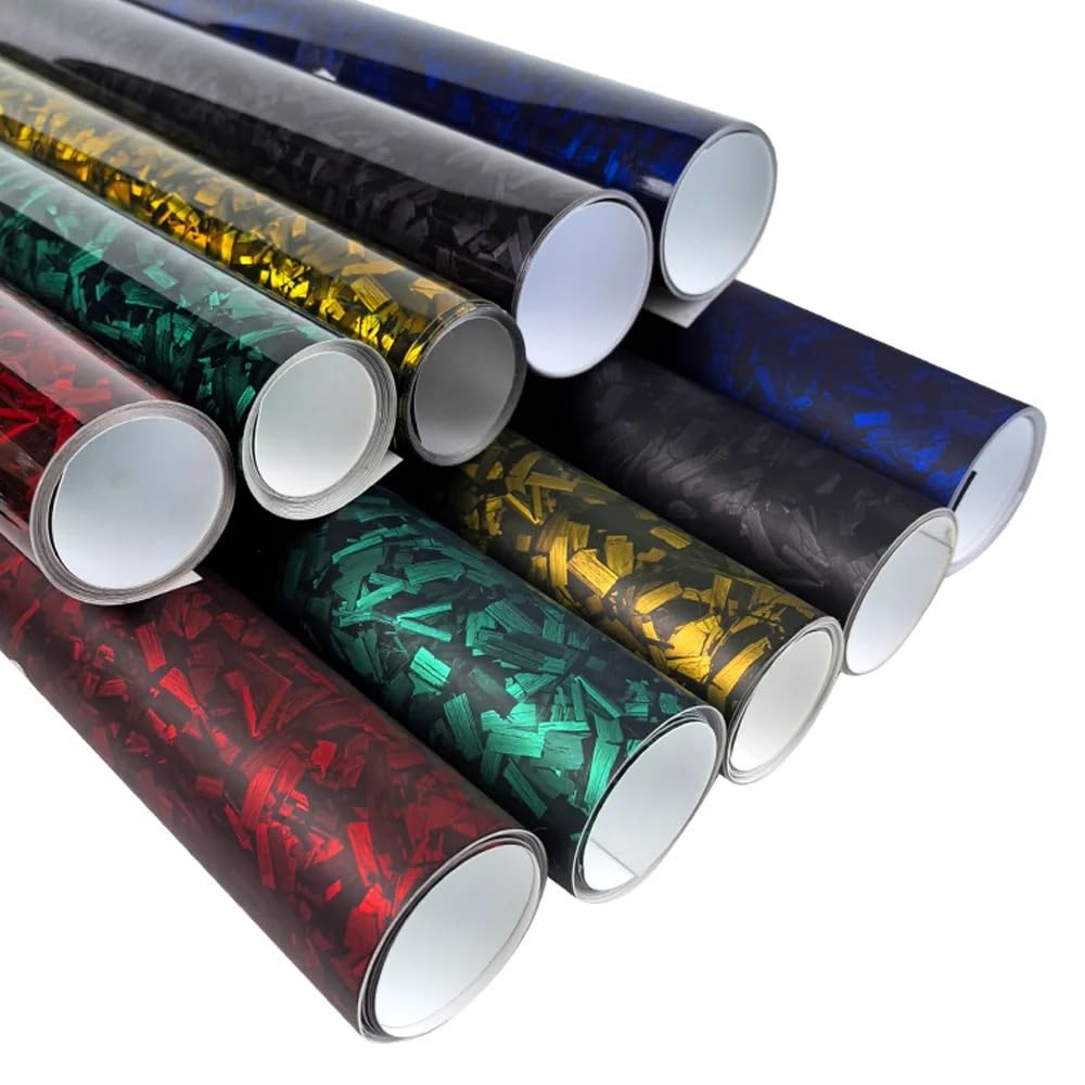 Pellicola Wrapping Auto Pellicola in vinile forgiato in fibra di carbonio rosso argento oro nero lucido da 50 cm * 300 sul cofano Adesivo in for adesivi for auto(Matte Forged Blue,50cm X 152cm)
