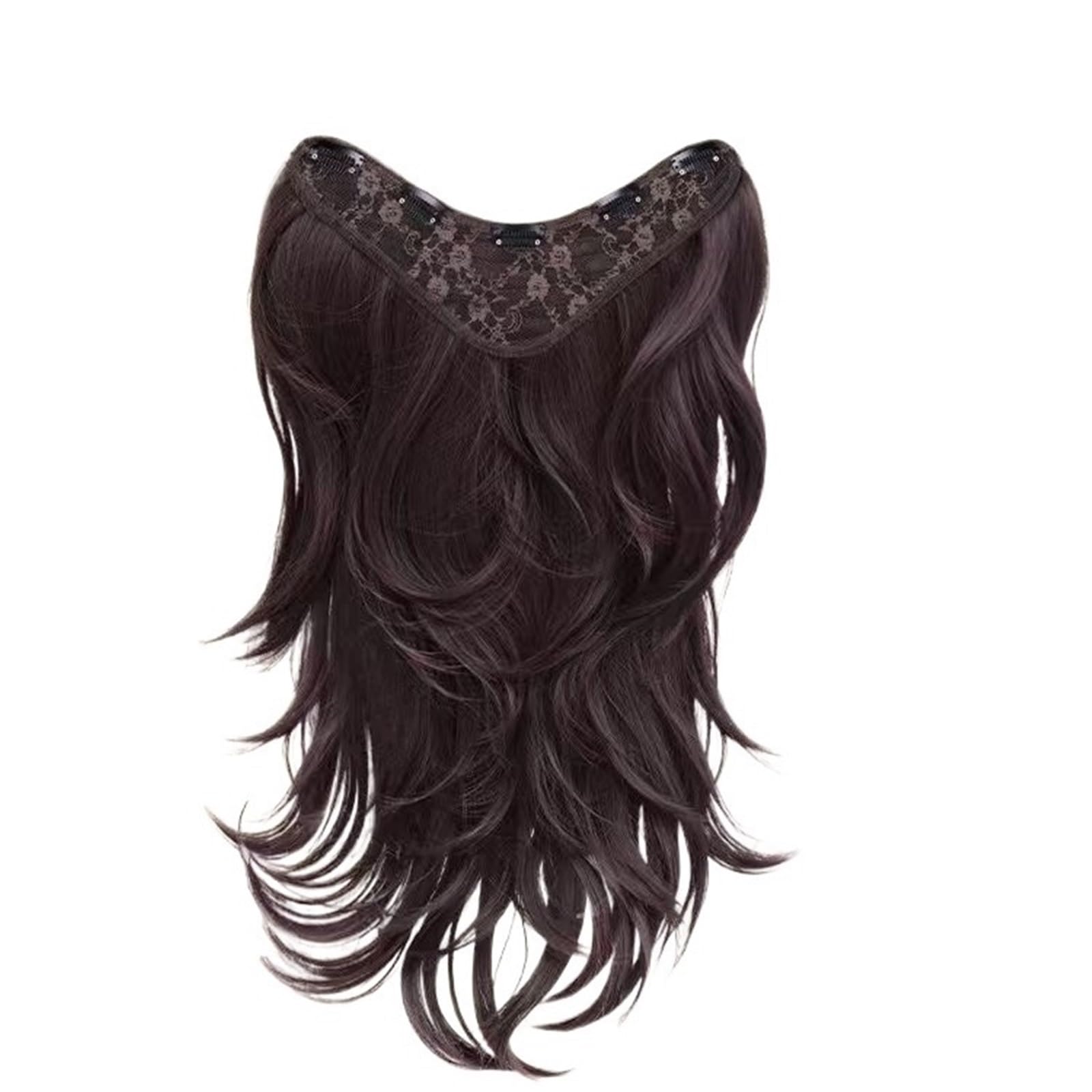 XUJUAN-0227 Women Wig Female One-piece Long Rolled Wig With Fluffy And Invisible Texture(Bruin)