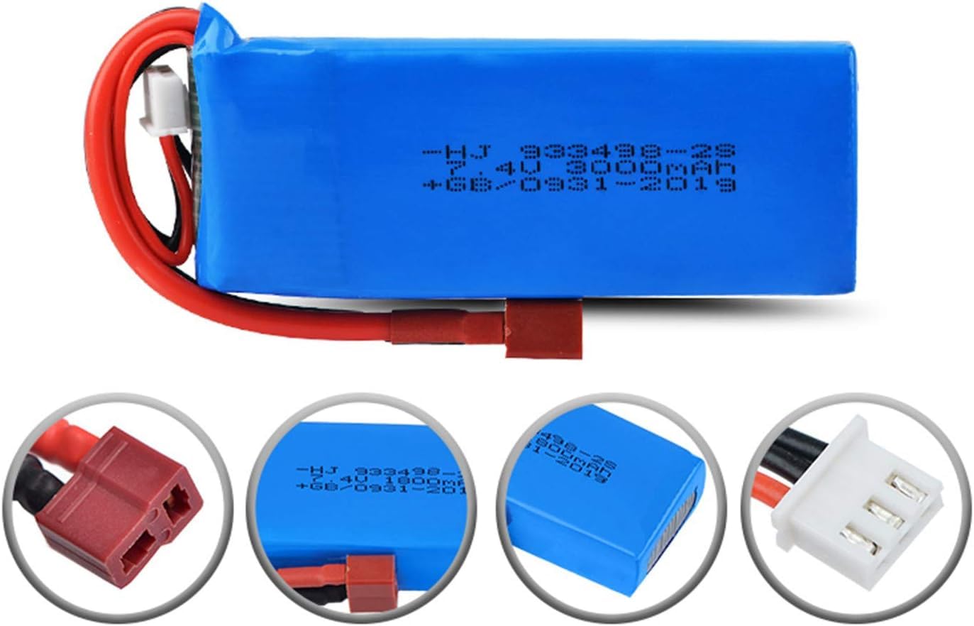 YUNIQUE GREEN-CLEAN-POWER Akumulator Lipo 7,4 V 3000 mAh 2S z wtyczką T Plug - kompatybilny z samochodem RC Wltoys 144001 1/14 RC - wysokiej wydajności zamiennik dla modeli sterowanych radiowo