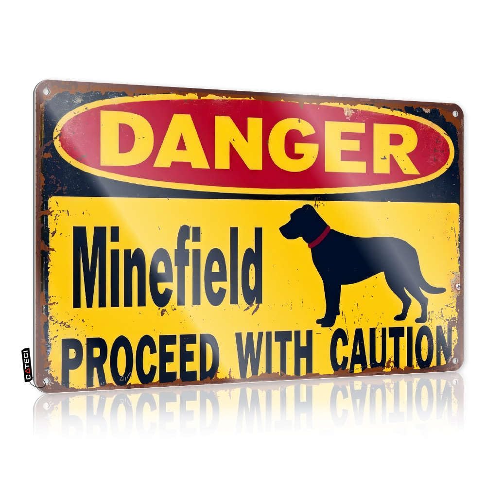 Funny Bedroom Decor Danger Minefield Proceed With Caution Tin Sign Vintage Signs Metal Outdoor Bar Decor(30X40CM)