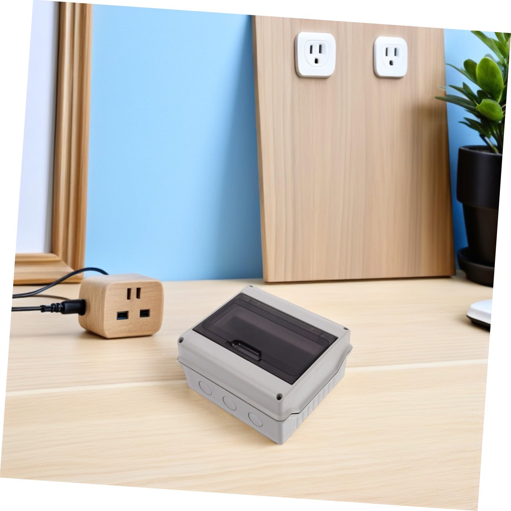 Scatola Elettrica da Esterno Ip65 8 Vie con Finestra Trasparente e Guida Din, per Stazioni di Ricarica e Parcheggi, 2 Pezzi