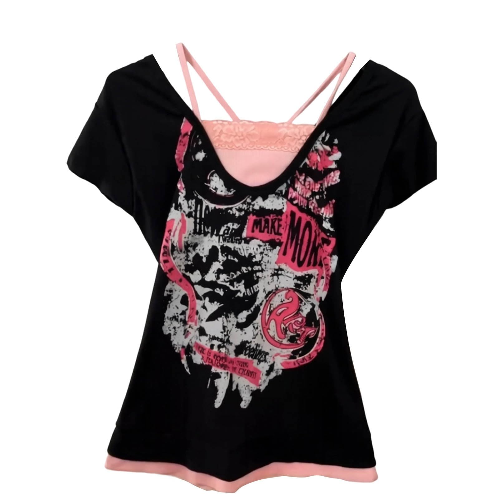 Camisetas vintage Y2k de 2 piezas estilo steampunk 3