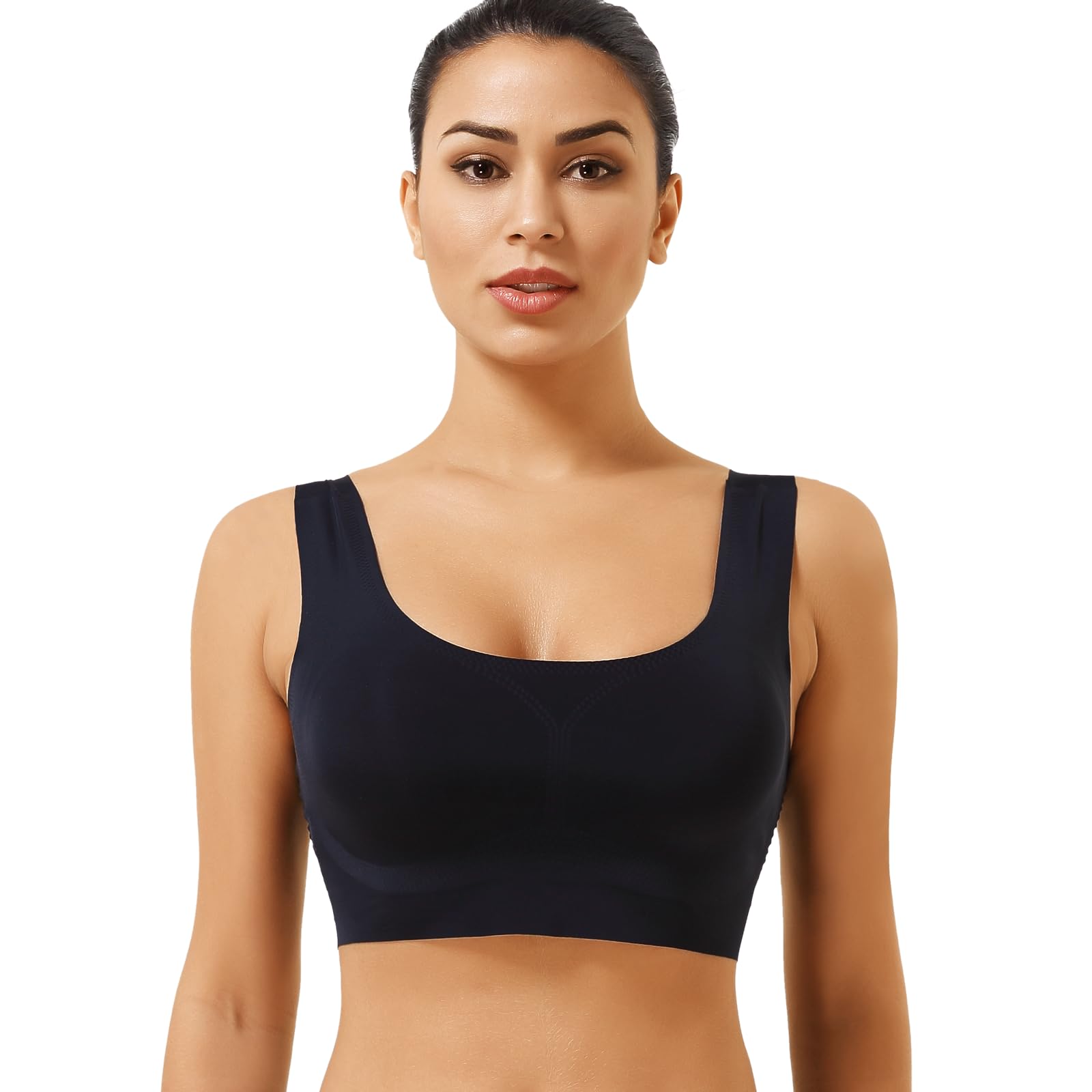 HANSILKSports Bras for Women Seamless & Comfortable Yoga Bra Removable Chest Pads Design for Gym Training
