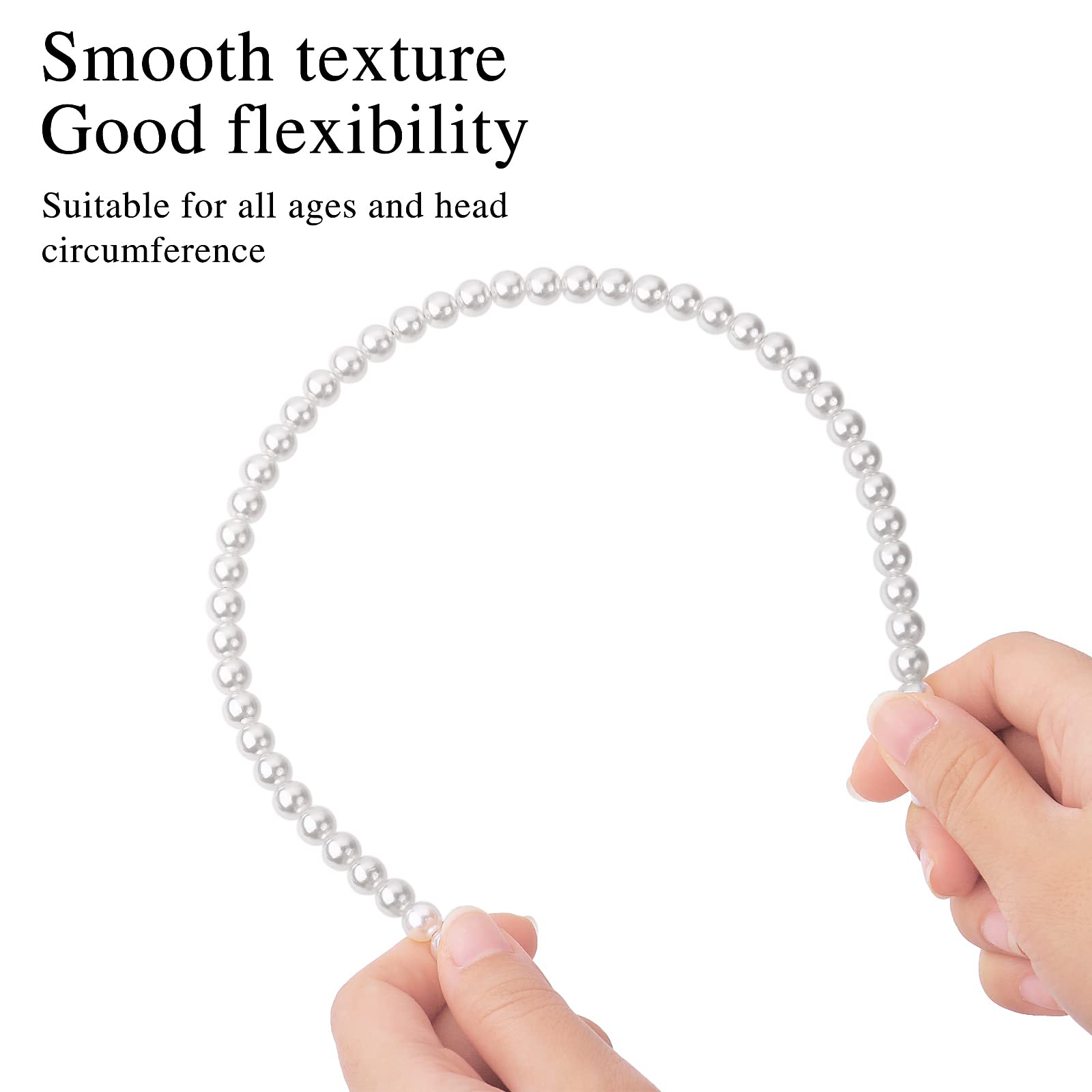 Confezione Da 4 Cerchietti Per Capelli Con Perle Finte Bianche, Donna E Ragazza, Regolabili, Accessori Per Matrimoni E Feste - 2