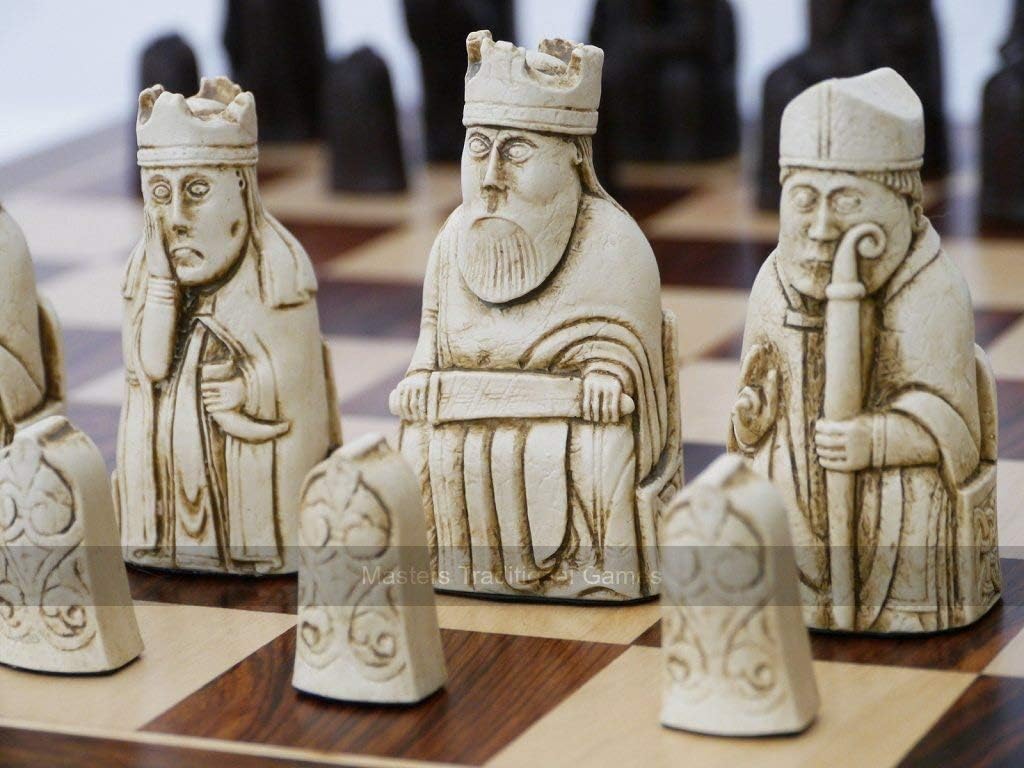 Berkeley Isle of Lewis Chess Set (cream and red- board not included)