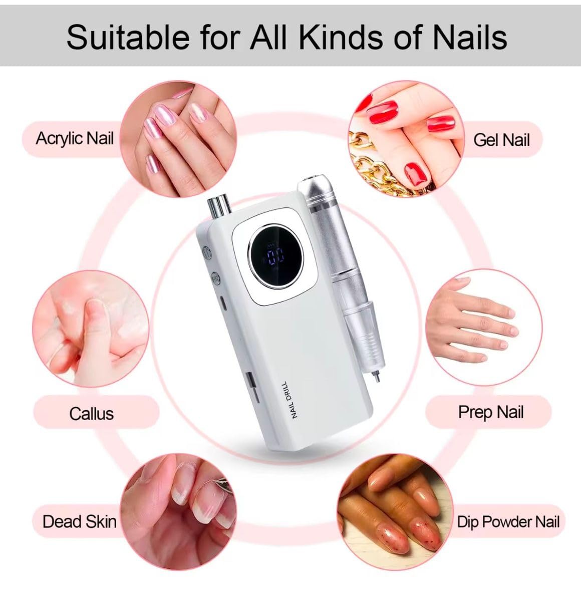Professional Electric Nail Drill Machine – 45000 RPM High-Speed