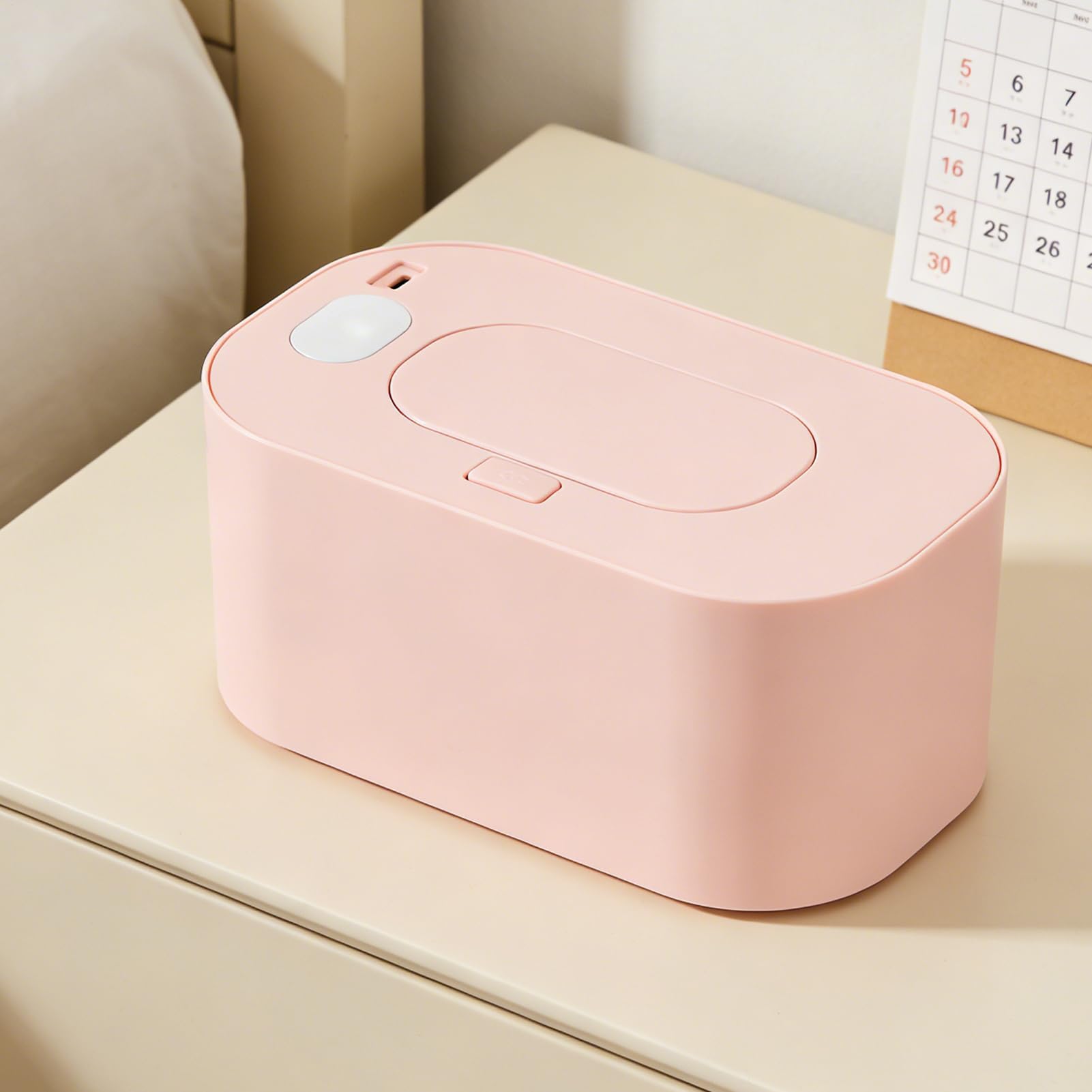 Calentador De Toallitas Portátil, Calentador Silencioso de Gran Capacidad, Dispensador con Temperatura Constante, Para Viajes Coche Cuidado Infantil Cambiador Mesita de Noche Almacenamiento