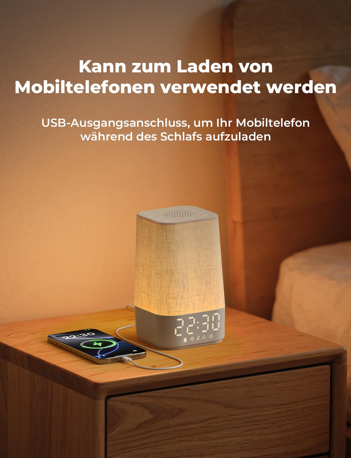 LIORQUE Tageslichtwecker Lichtwecker Wecker mit Licht Sonnenaufgang Wake Up Light Dimmbares Nachtlicht mit 20 Naturgeräuschen und 10 Weißrausch Lichtwecker Einschlafshilfe