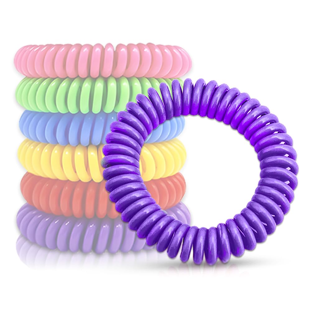 Pulseras Anti Mosquitos Multicolor Elastica con Citronela, Brazalete Repelente de Mosquitos e Insectos, Proteccion Exterior Interior, Larga Duracion, para Niños y Adultos (1, Lila)