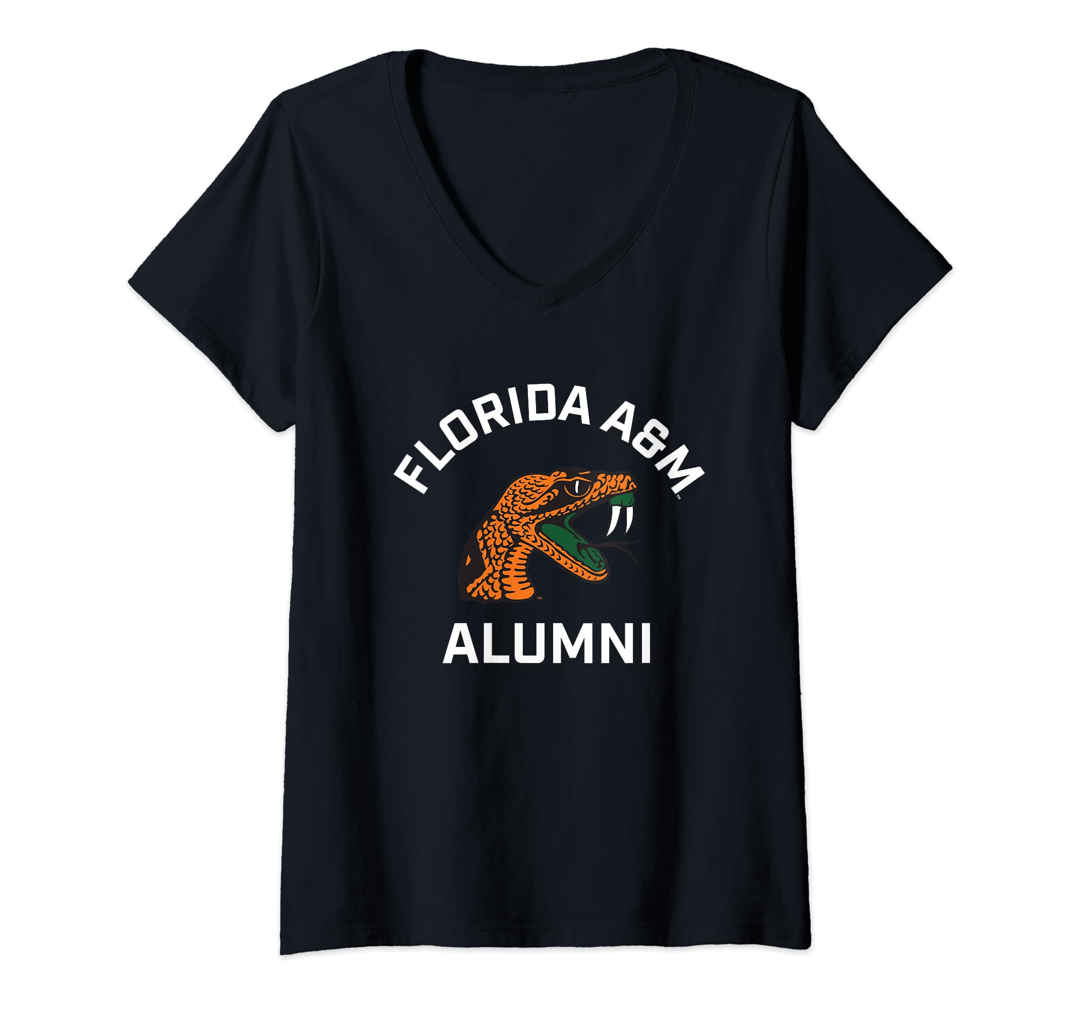 Womens Florida A&M University FAMU Rattlers Arched Alumni V-Neck T-Shirt