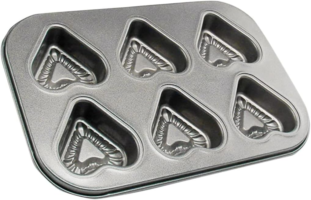 Heart Shaped Muffin Pan Set 2 Pcs Nonstick Heart Baking Tray for Cupcakes Valentine Day Baking 10.43X7.28 Inches